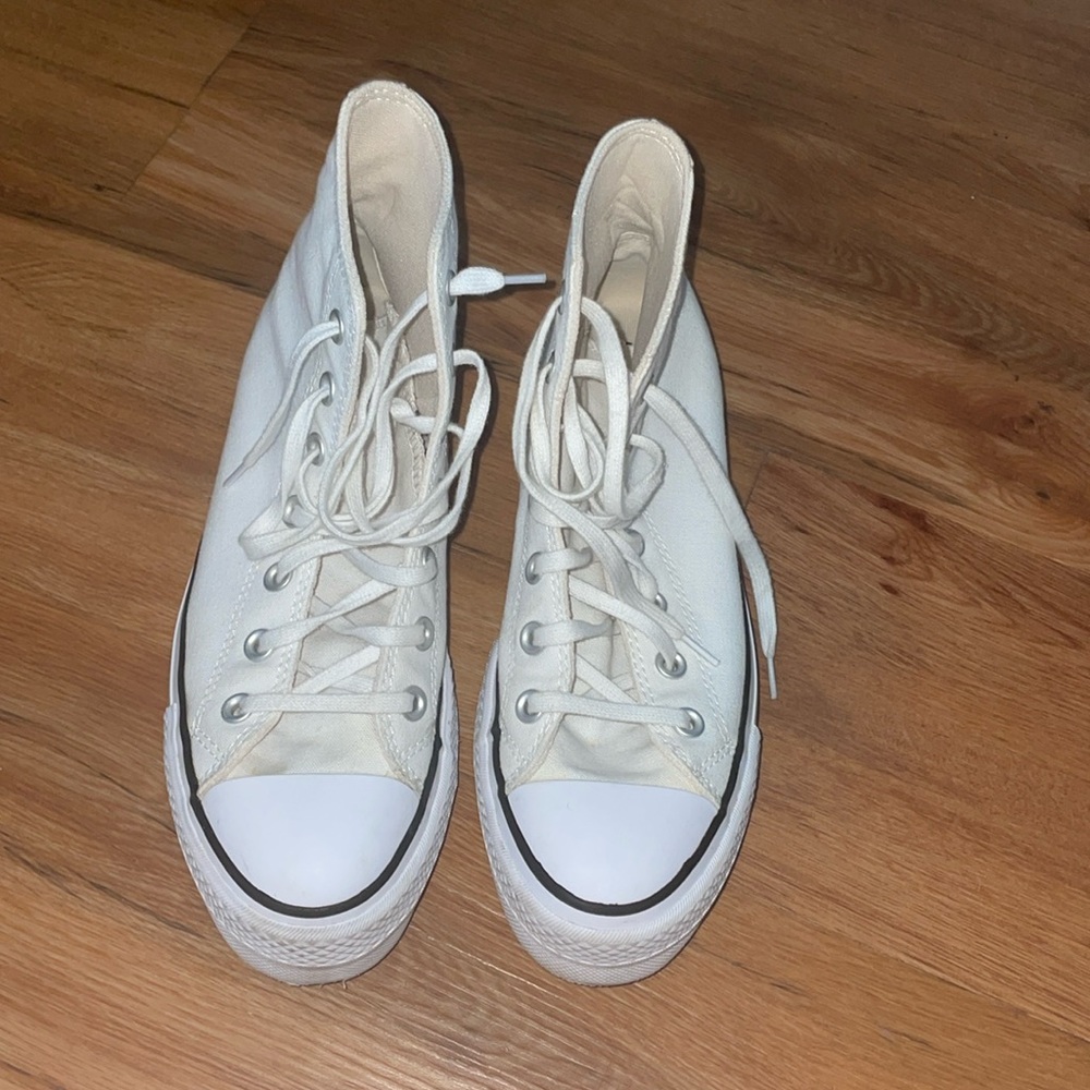 White platform Converse